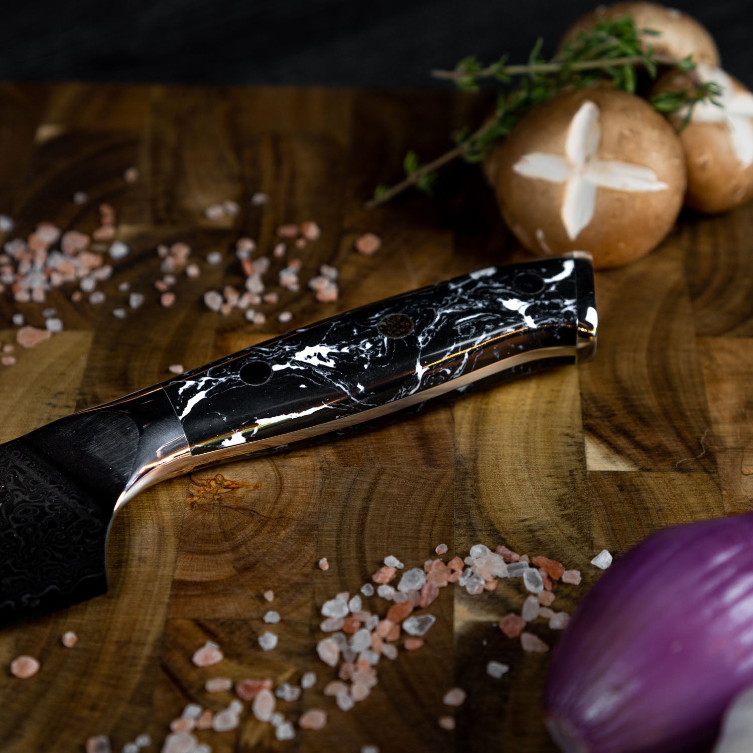 Santoku Black Marble