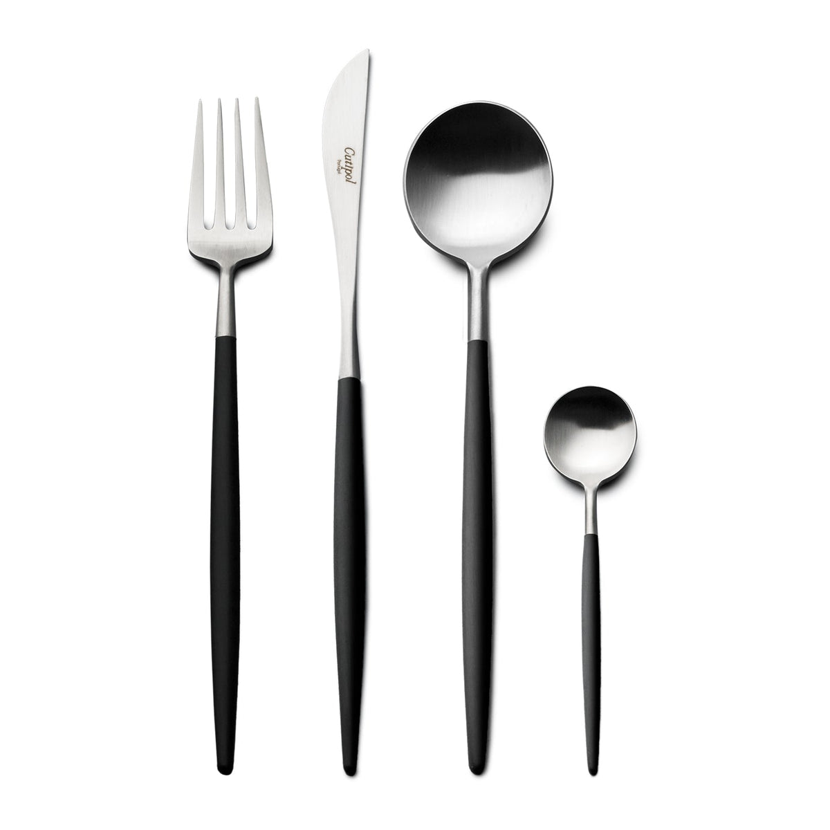 Cutipol Goa 24 Piece Cutlery Set / Black & Stainless Steel