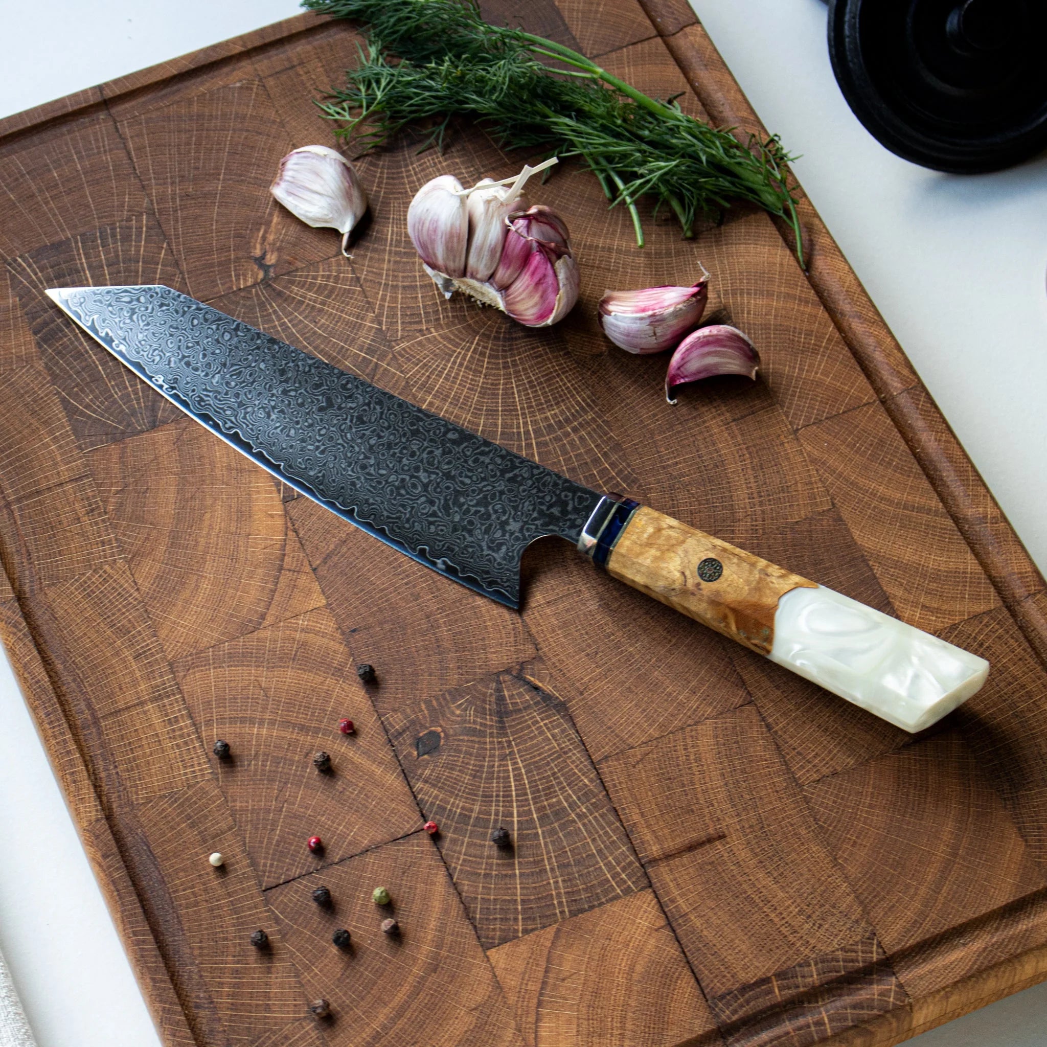 Sukomesser - Diamant-Oktagon Damast Kiritsuke Messer 23 CM