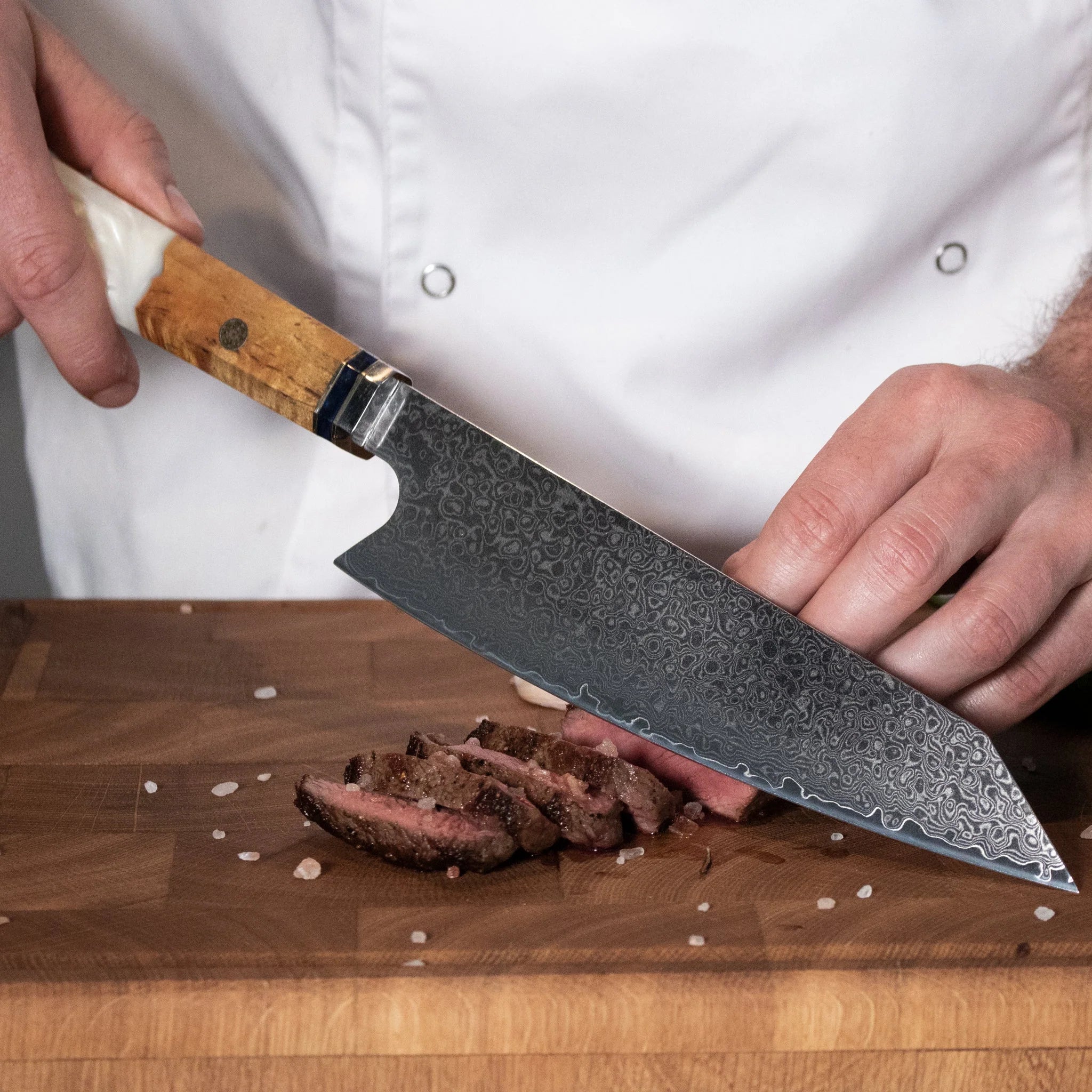 Sukomesser - Diamant-Oktagon Damast Kiritsuke Messer 23 CM