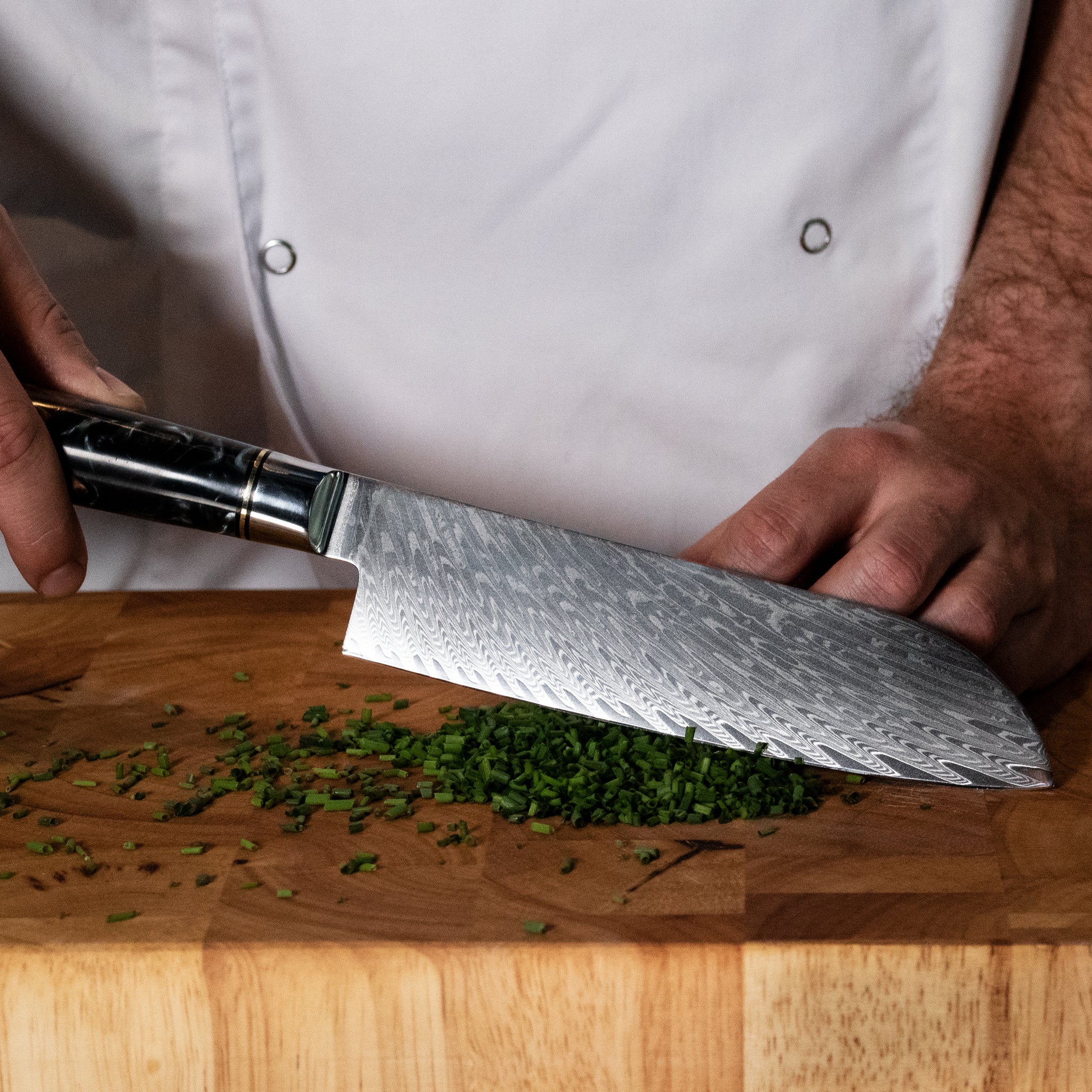Sukomesser -  Epoxy Onyx Damast Santoku 18 cm
