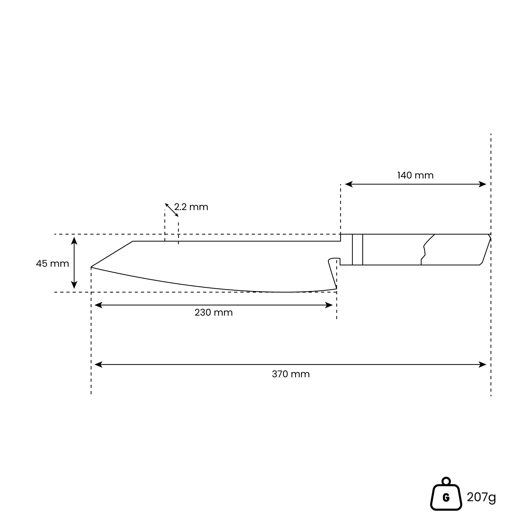 Sukomesser - Diamant-Oktagon Damast Kiritsuke Messer 23 CM