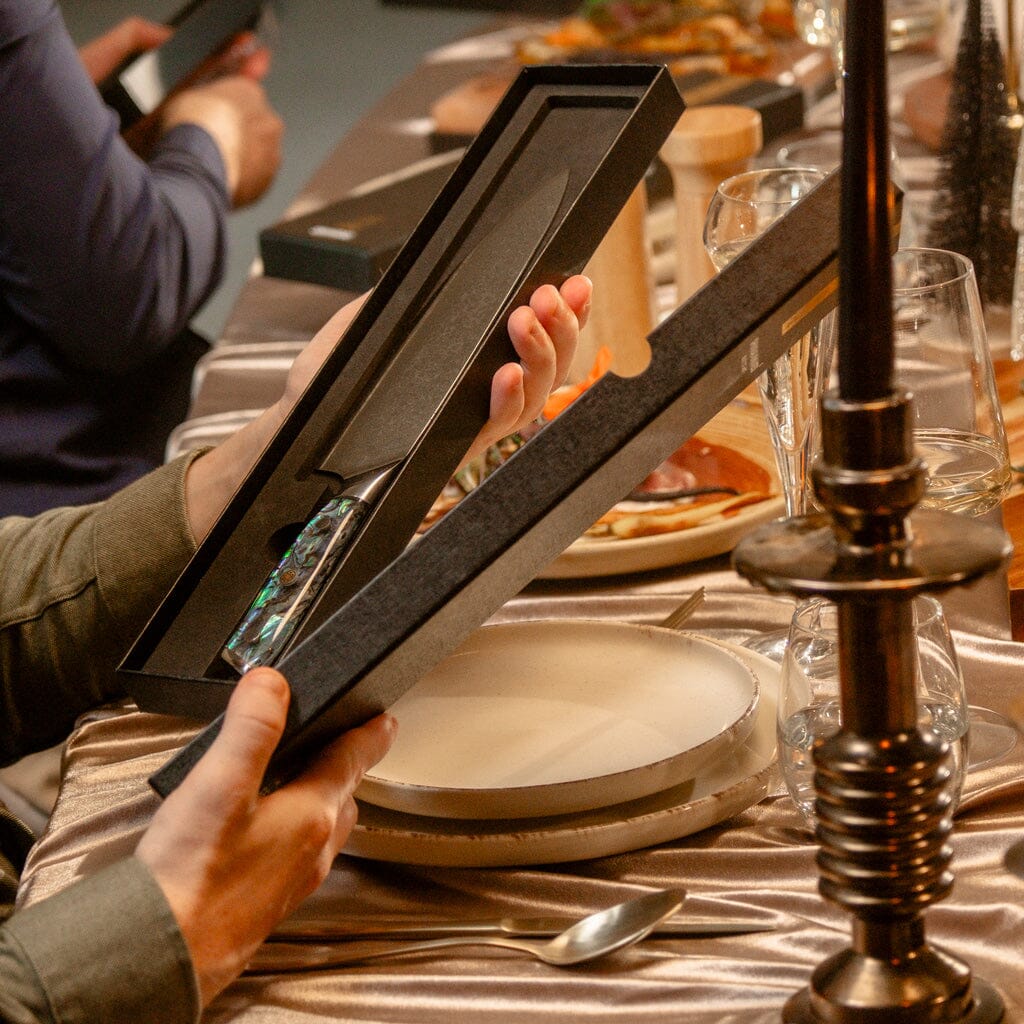 Sukomesser - Epoxy Sapphire - Damast Kochmesser 20 cm