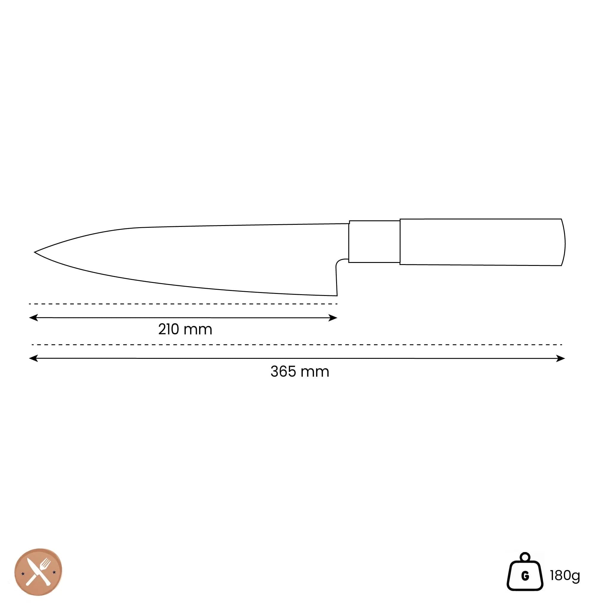 Satake - Kochmesser Magnolienholz 21 cm