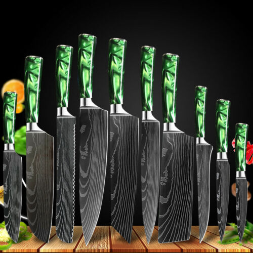 Takeshi- 10stk Japanische Küchenmesser Set - Premium Damast Messerset