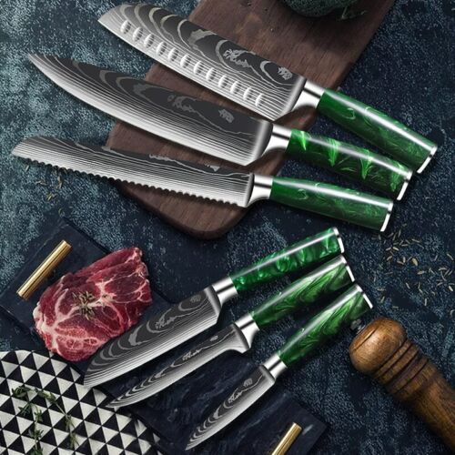 Takeshi- 10stk Japanische Küchenmesser Set - Premium Damast Messerset