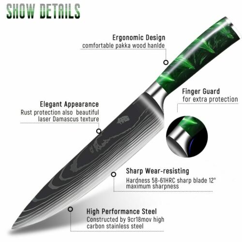 Takeshi- 10stk Japanische Küchenmesser Set - Premium Damast Messerset