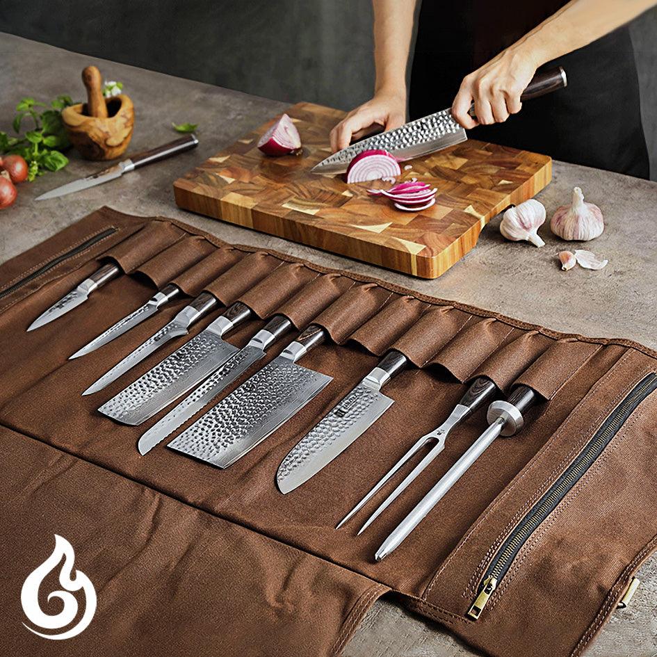 Messer-Rolltasche Premium Leder Crafted