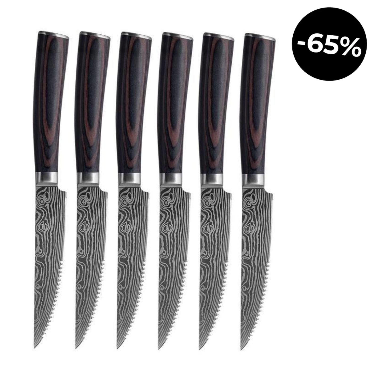 Japanisches Steakmesserset, 5 Zoll Steakmesser mit Wellenschliff