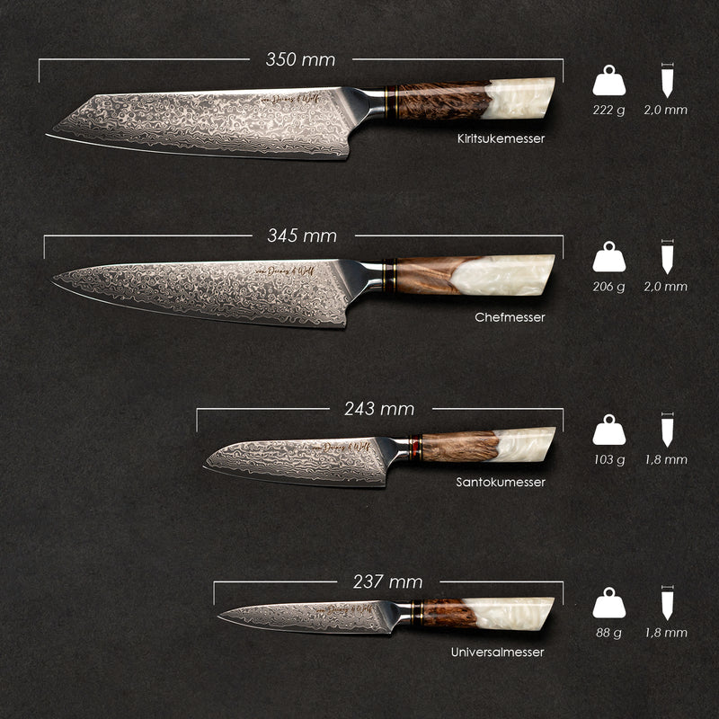 Damast Messerset "Resin" 6er Set