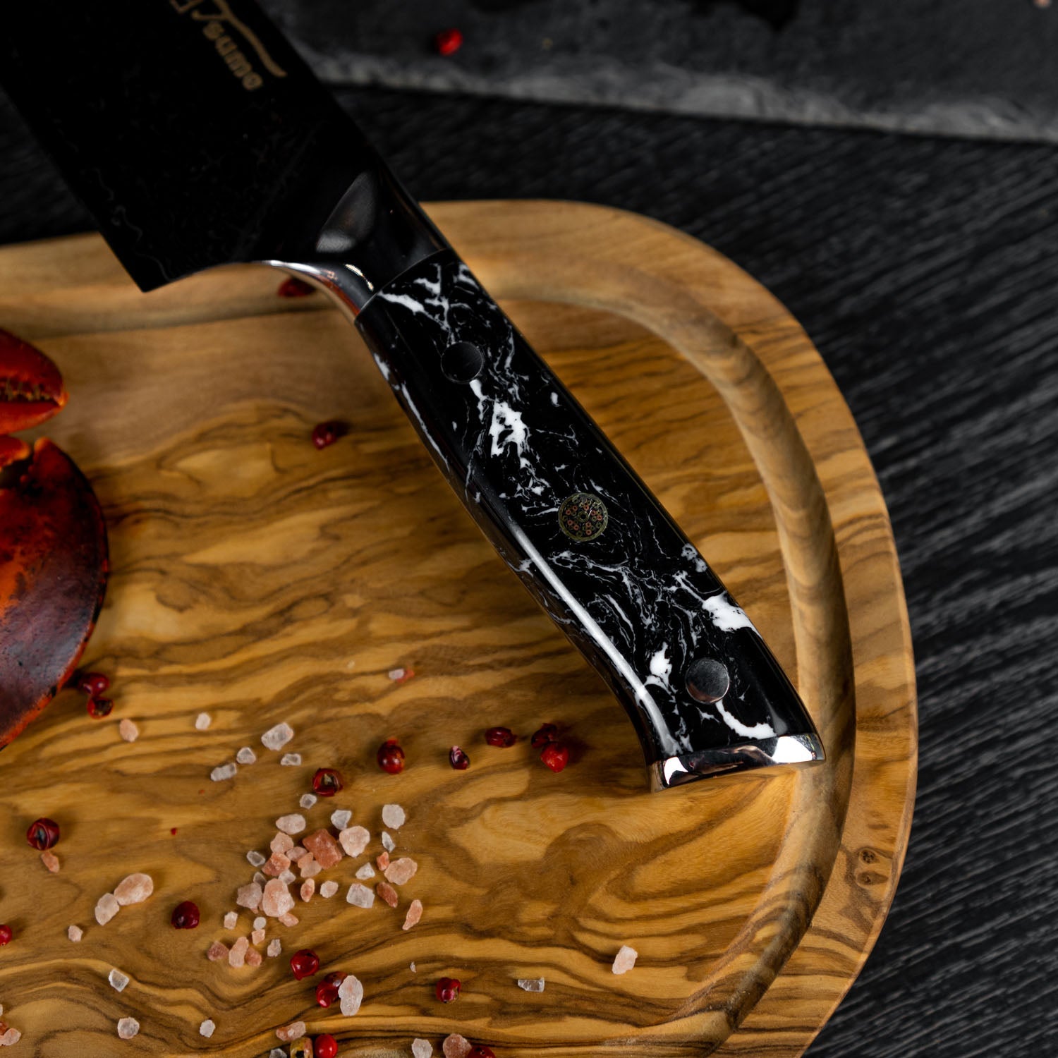 Santoku Black Marble