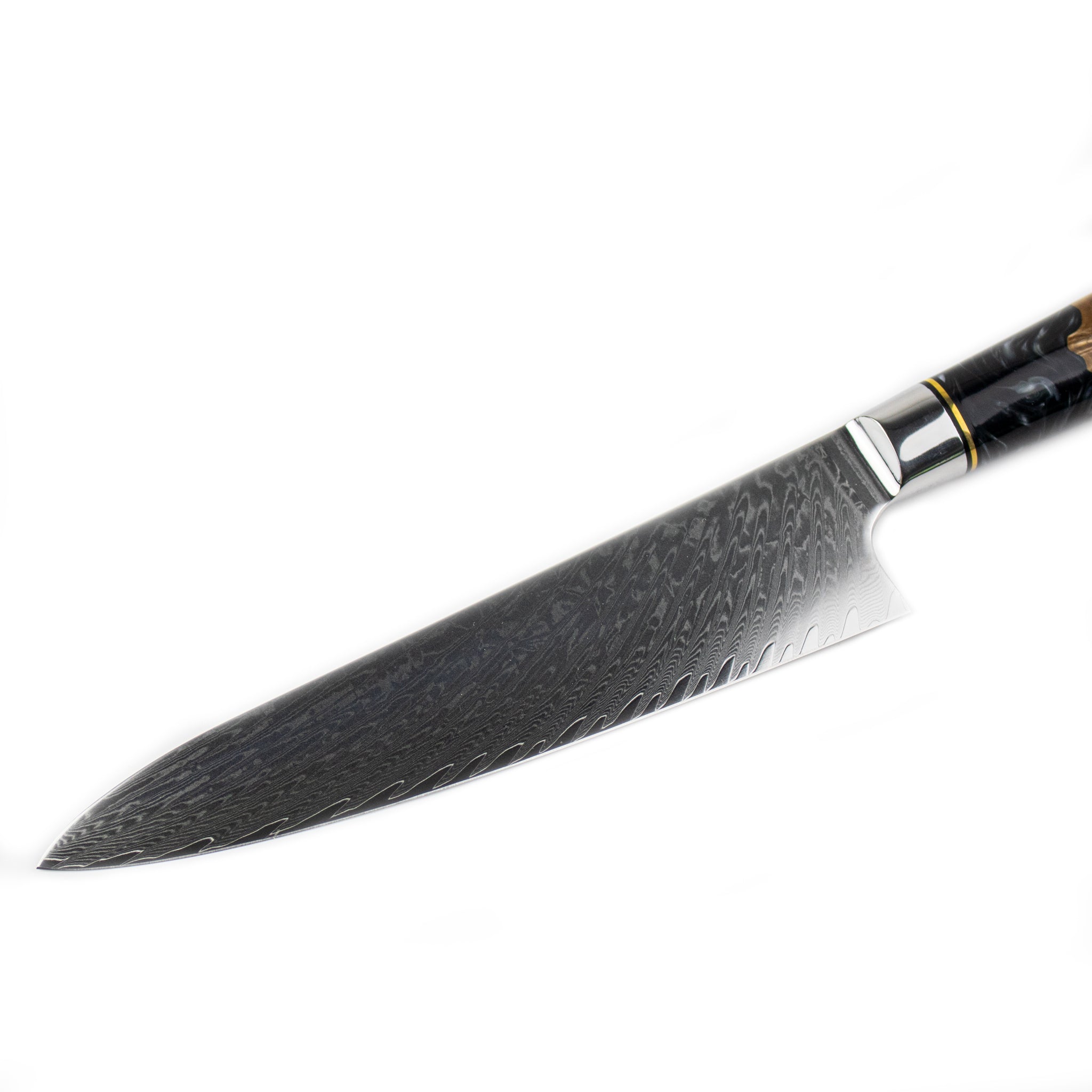Suko Messer - Epoxy Onyx - Damaszener Kochmesser 20 cm