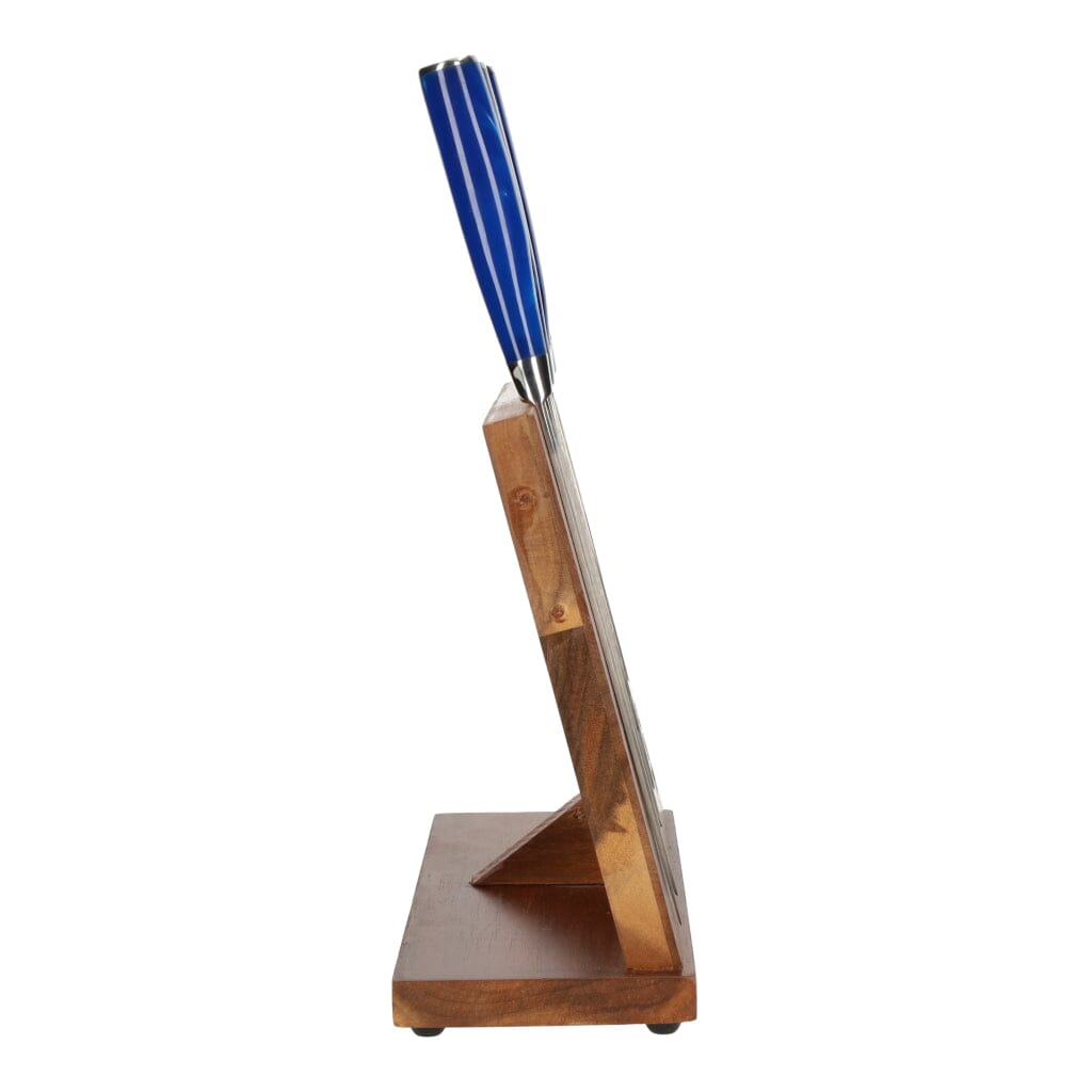 Sukomesser - Epoxy Sapphire 6-teiliges Damaszener Messerset + Akazienhalter 1