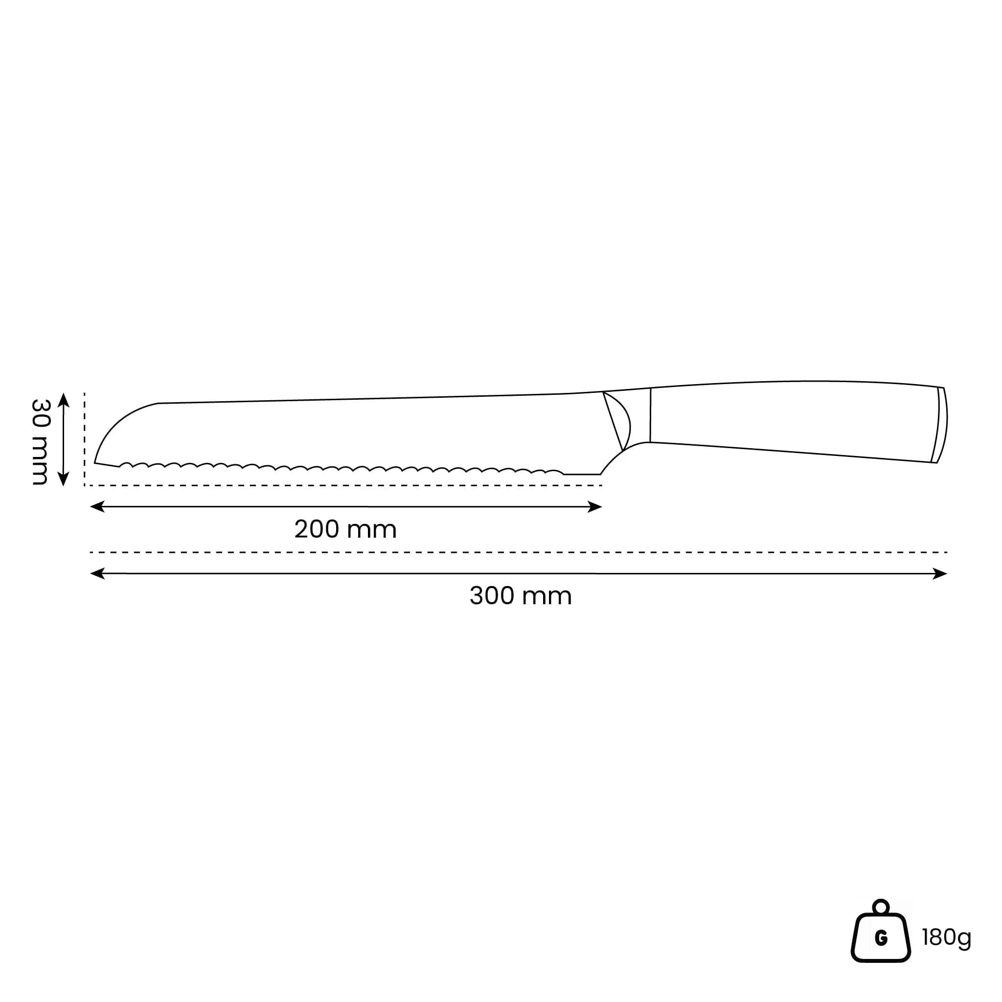 Sukomesser - Brotmesser aus gehämmertem Edelstahl 20 cm