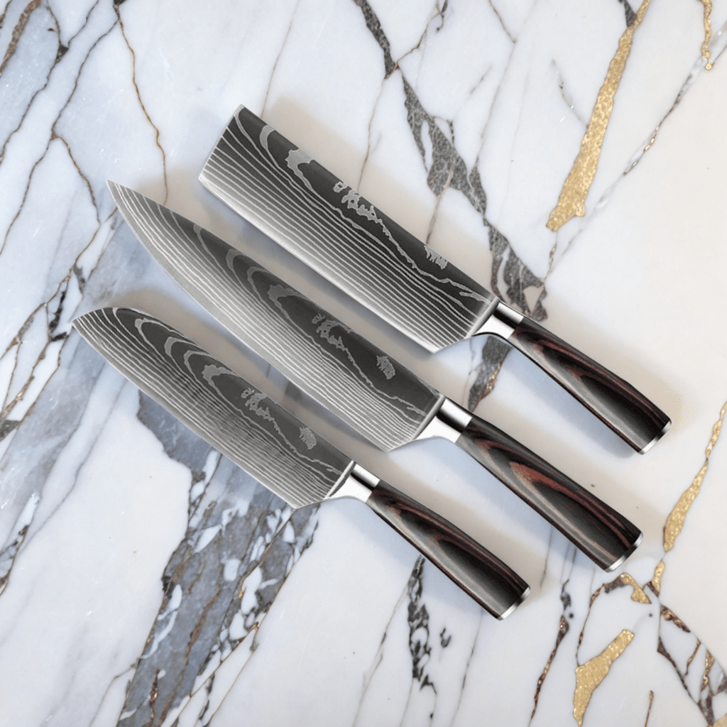 Sukomesser - Damascus Print 3-teiliges Messerset