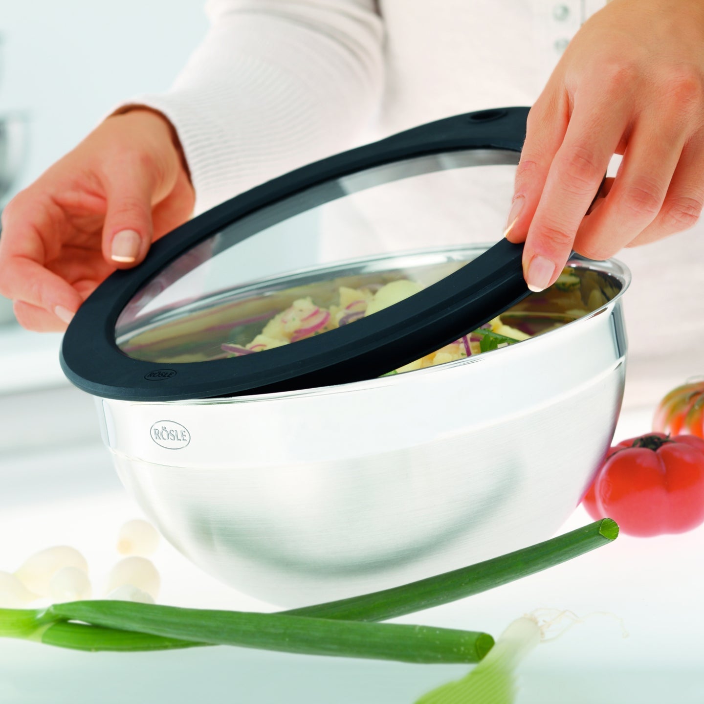 Rosle Bowl Stainless Steel Mixing Bowls with Lids / Set of 3