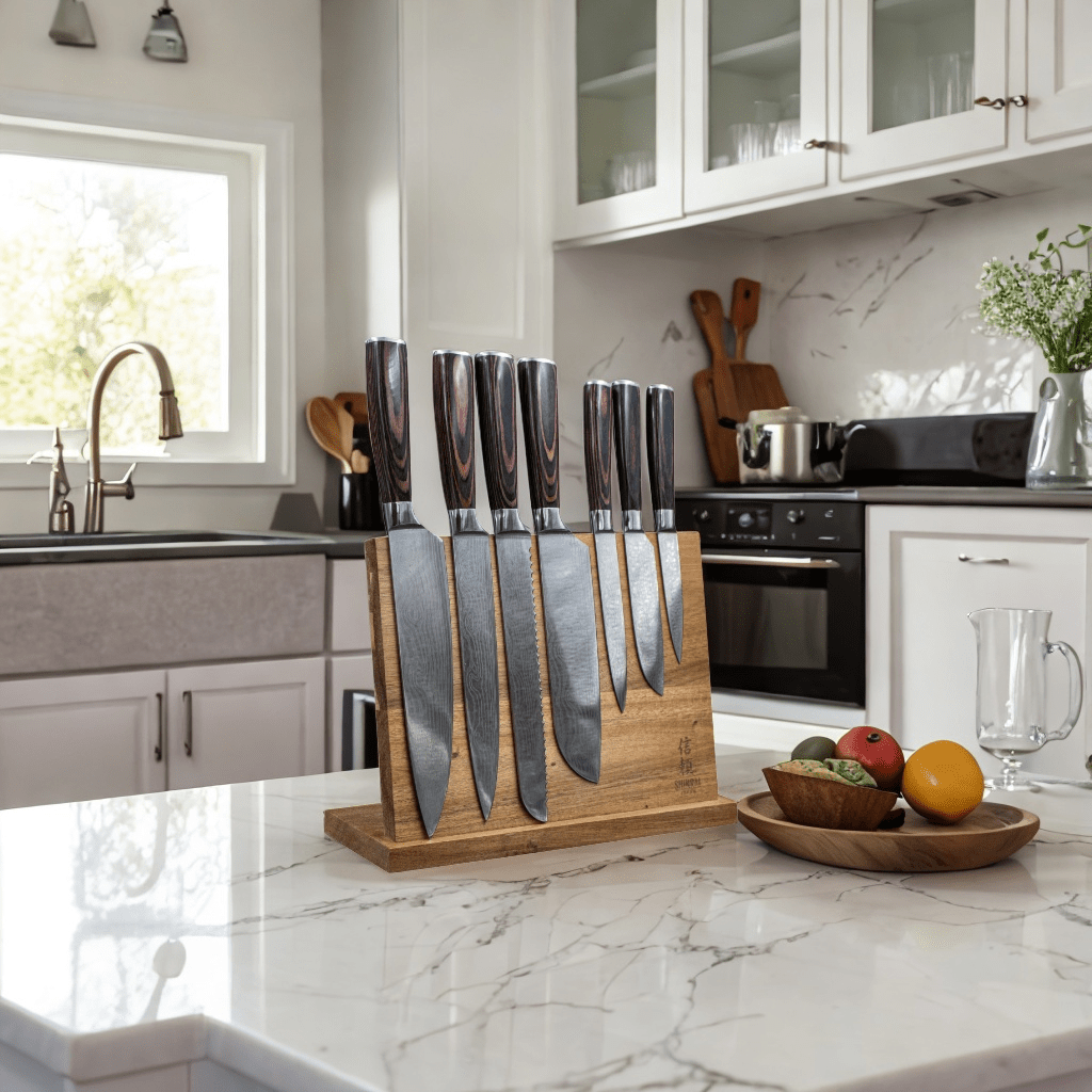 SUKO - Japanischer Damastdruck 7-teiliges Messerset