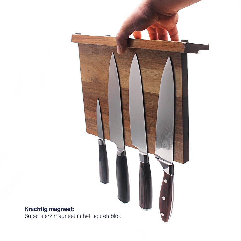 SUKO - Stilvoller magnetischer Messerhalter Style 1 - Akazienholz